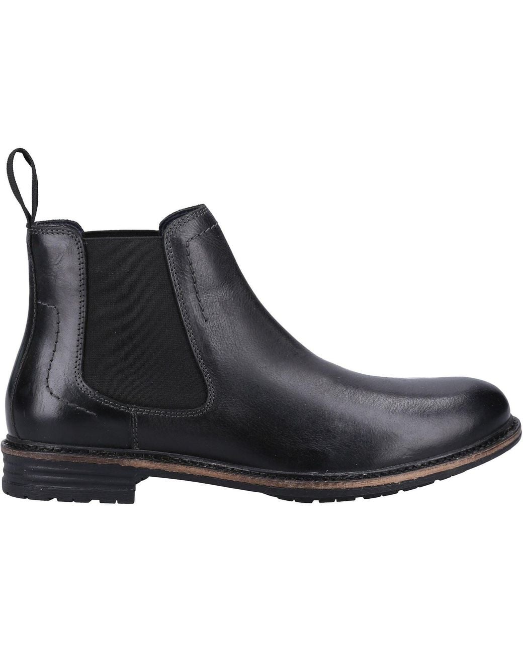 Hush Puppies Black Justin Chelsea Leather Boots for men