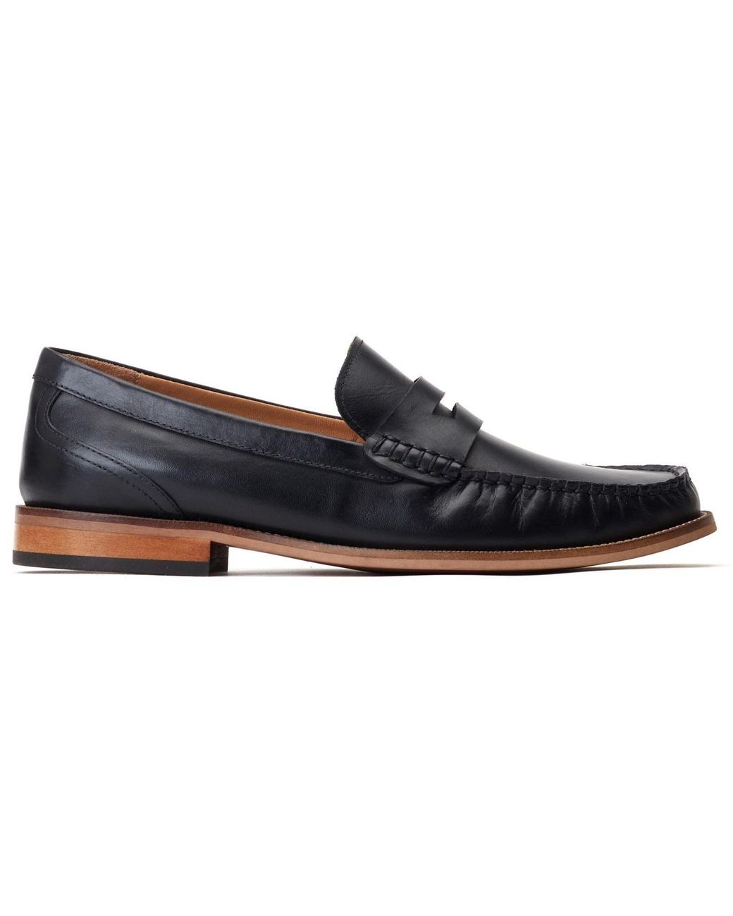 Base London Blue Garfield Leather Loafers for men