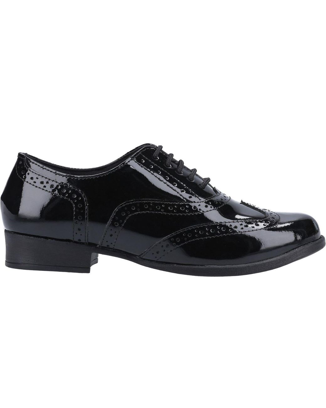 Hush Puppies Black Kada Senior Patent Leather Girls's Patent Brogues
