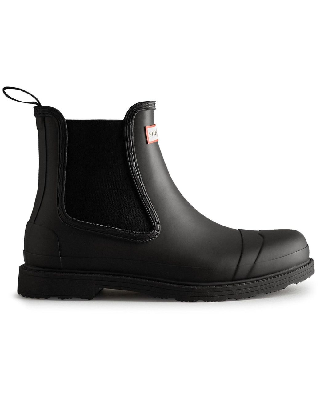 Hunter Black Commando Chelsea Boots for men