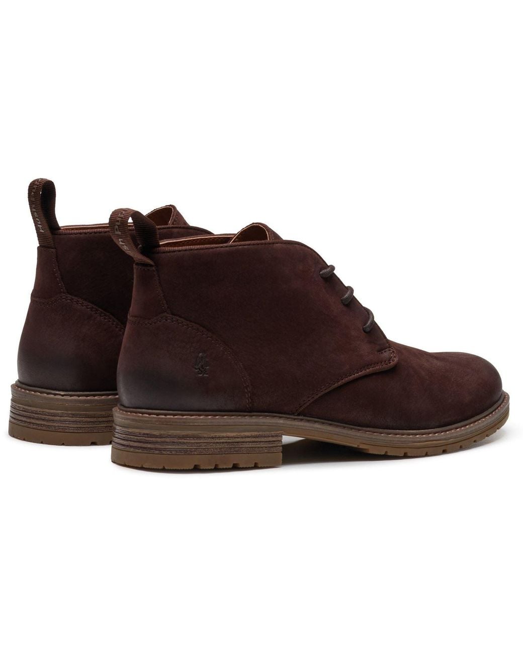 Hush Puppies Brown Ricky Leather Dark Ankle Boots for men