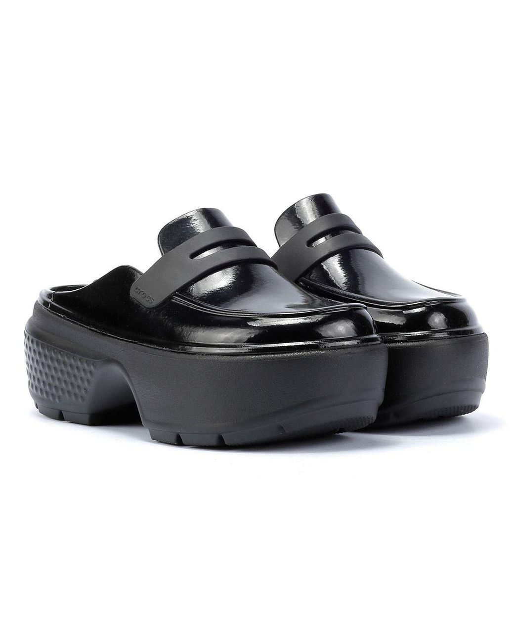Crocs™ Stomp High Shine Loafers Material_Synthetic in Black