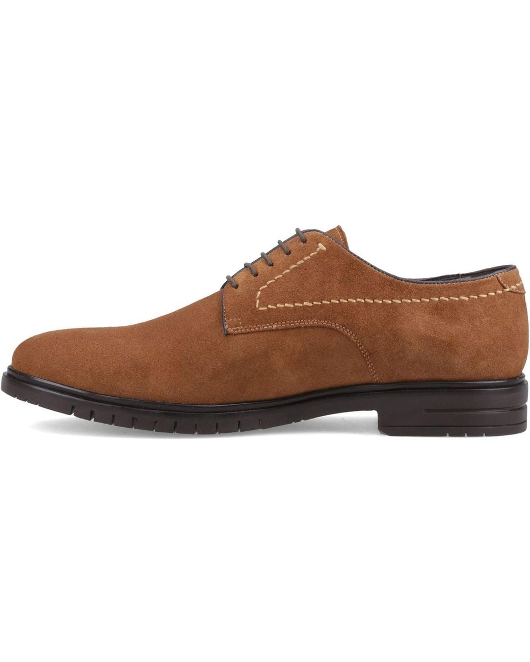 Hush Puppies Brown Sterling Suede Leather Standard Lace-Up Shoes for men