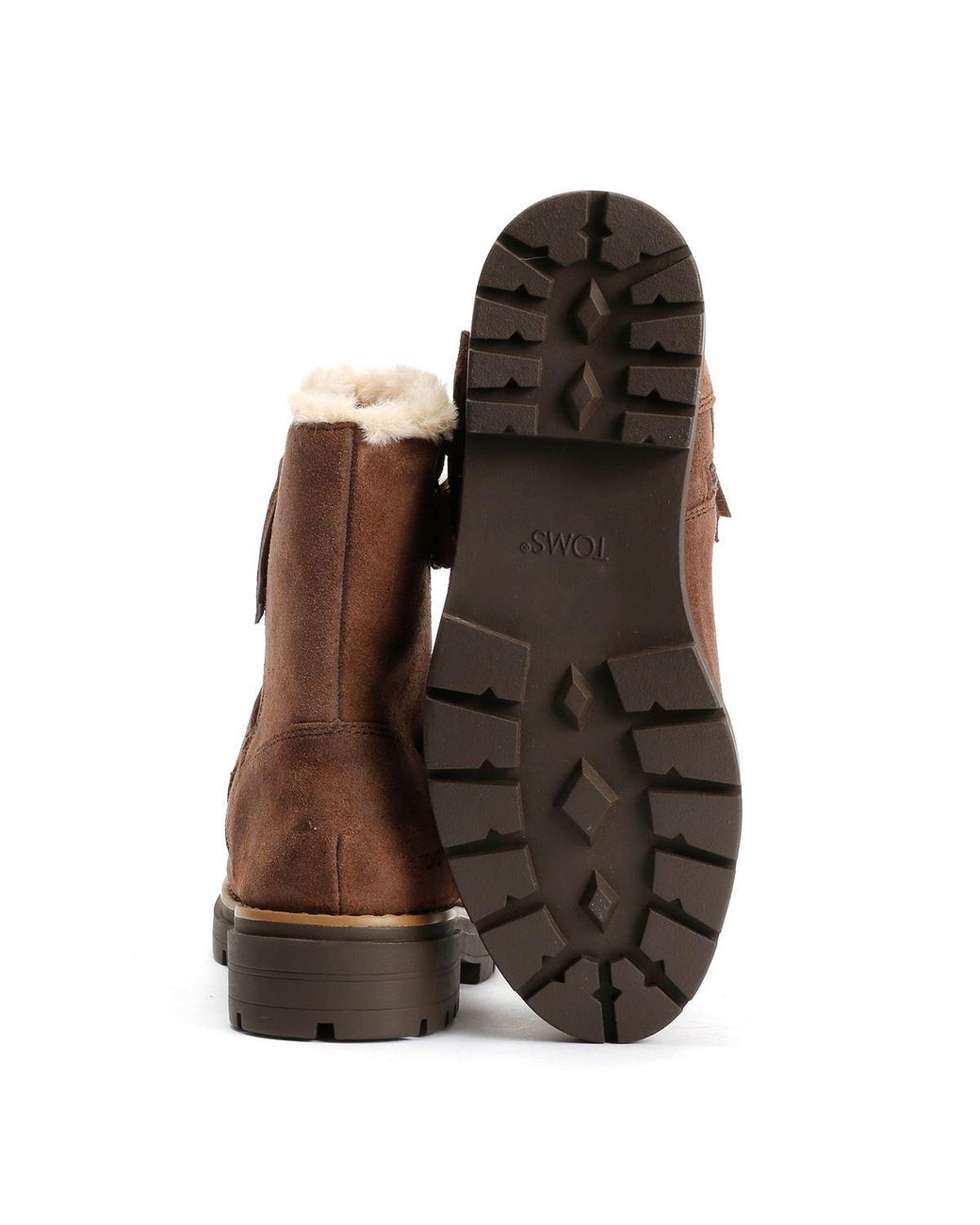 TOMS Brown Ionie Moto Waxy Suede Dark Boots
