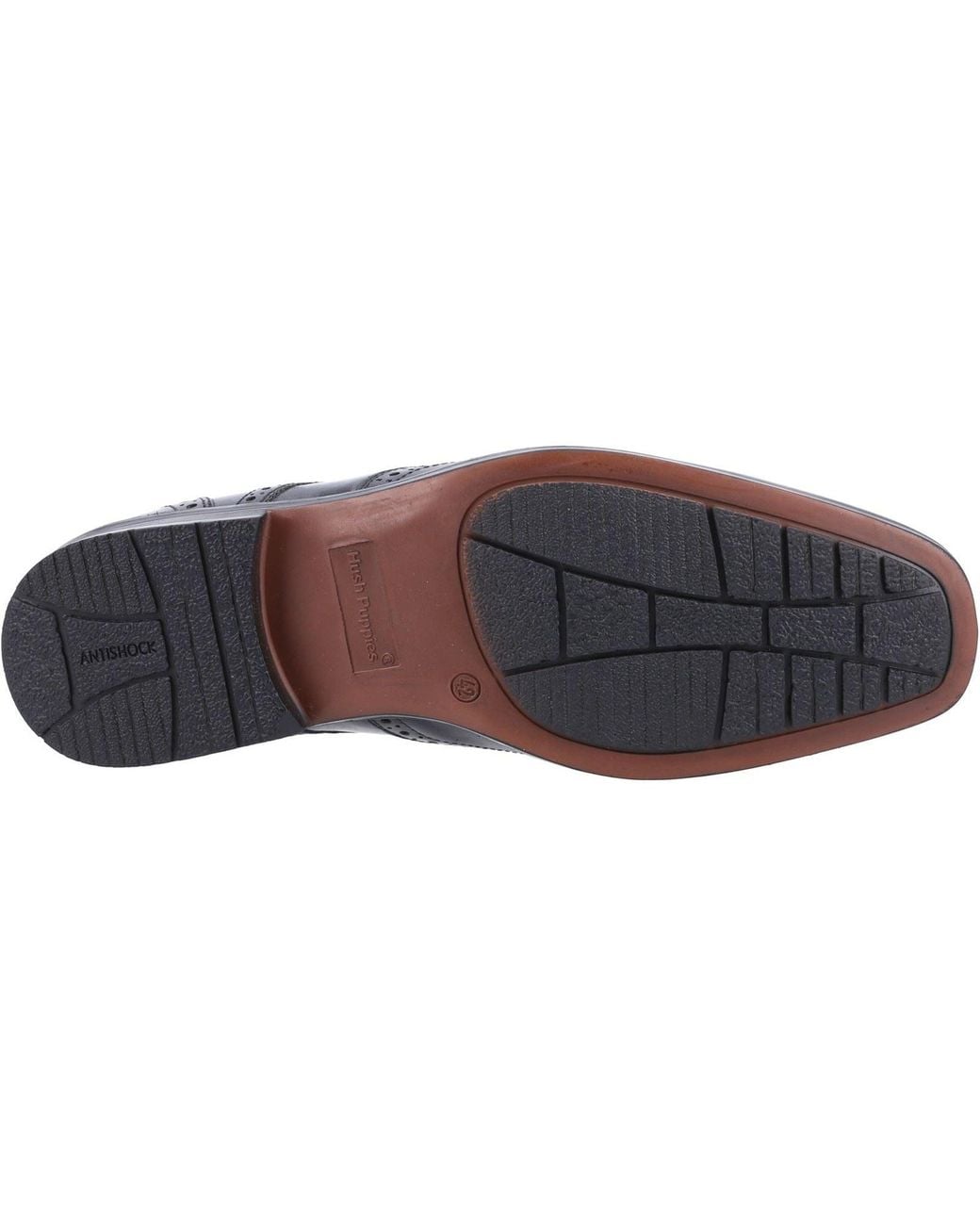 Hush Puppies Black Brace Brogue Leather Brogues Shoes for men