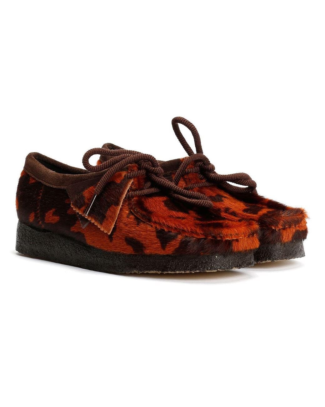Clarks Red Wallabee Cow Print Shoes