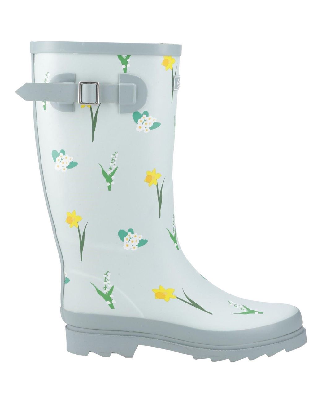 Cotswold Blue Wildflower Tall Rubber Mint Wellington Boots