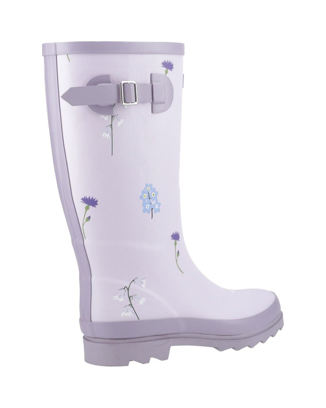 Cotswold Purple Wildflower Tall Rubber Wellington Boots