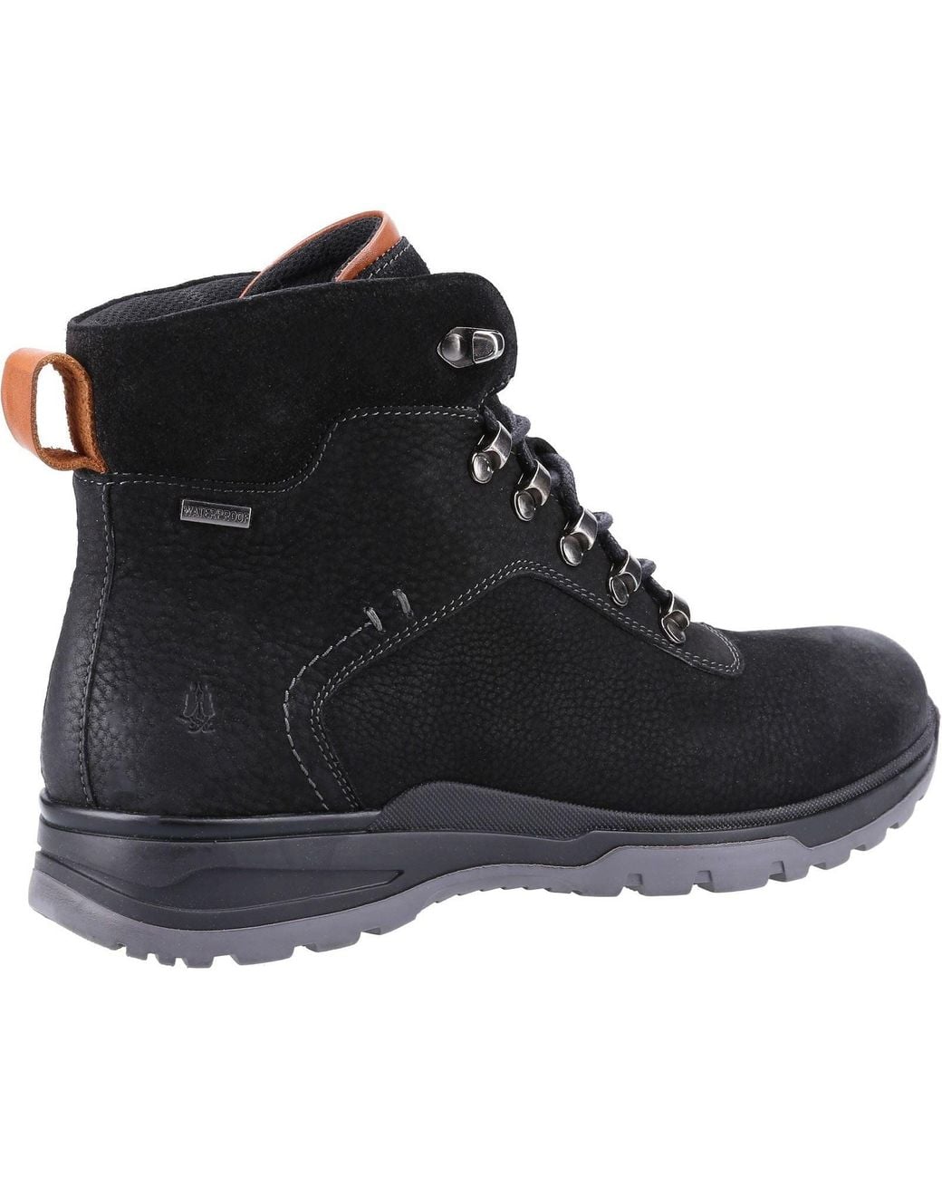 Hush Puppies Black Paul Leather Nubuck Boots for men