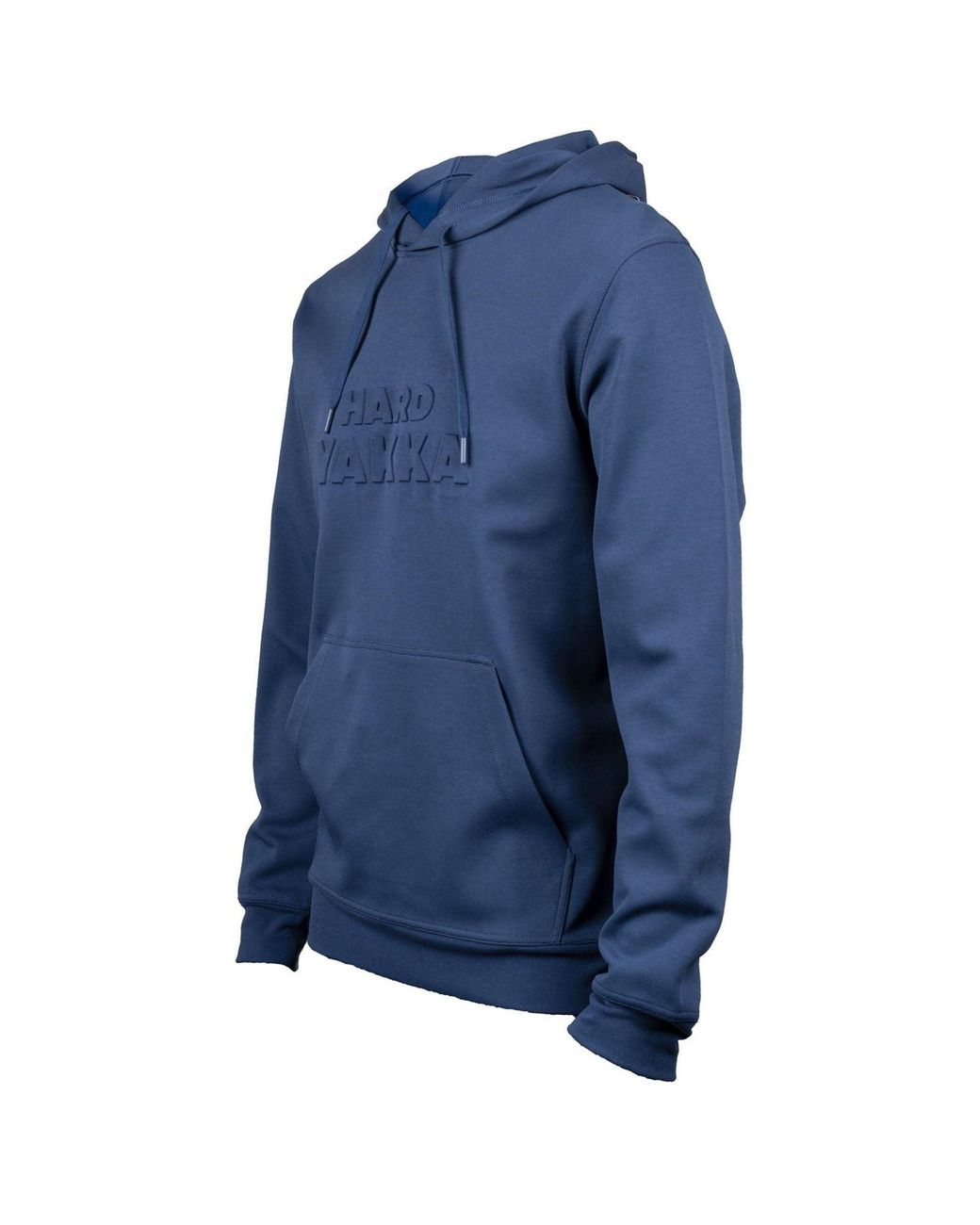 Hard Yakka Blue Embossed Pullover Cotton Hooded Sweatshirt for men