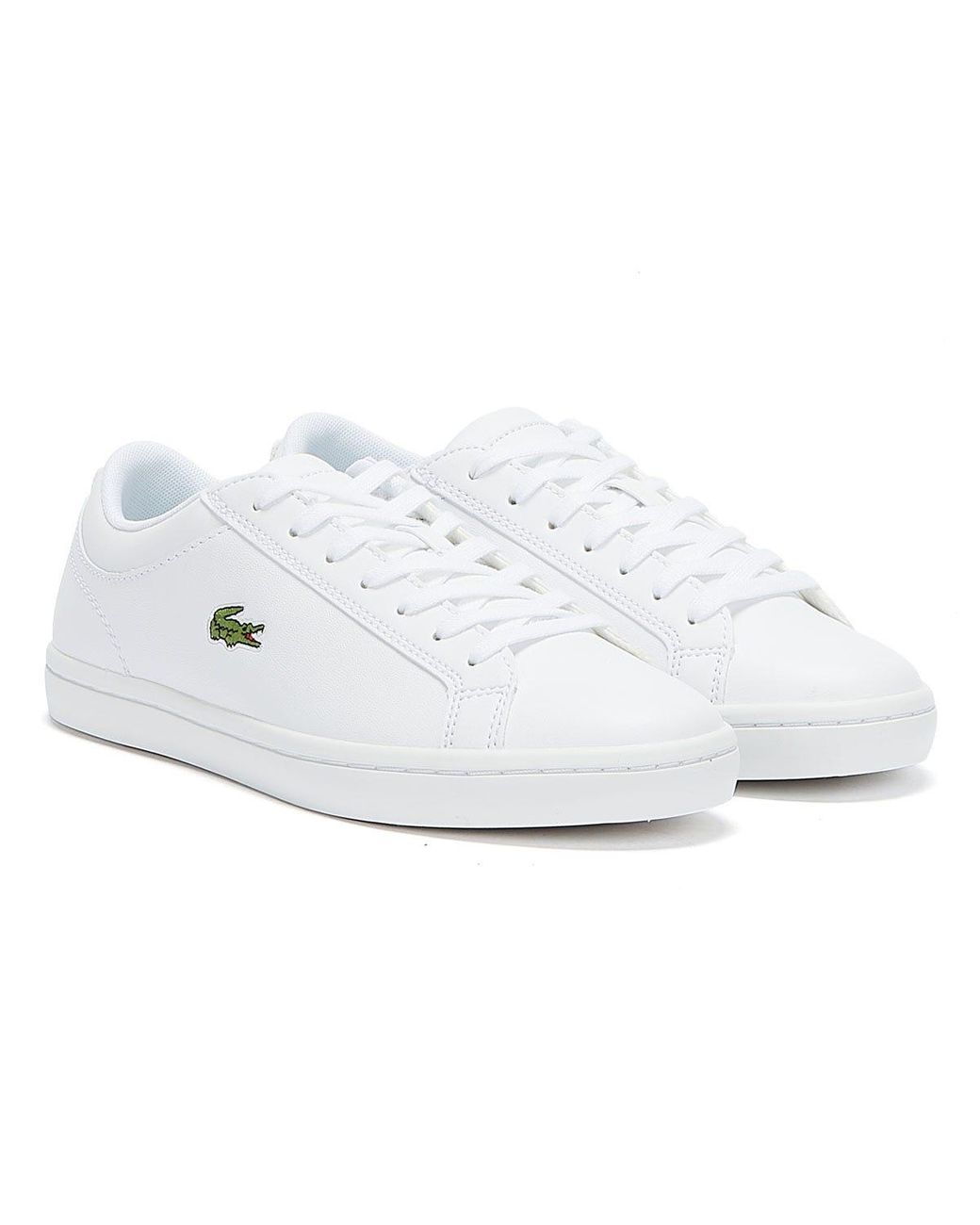 lacoste white straightset trainers