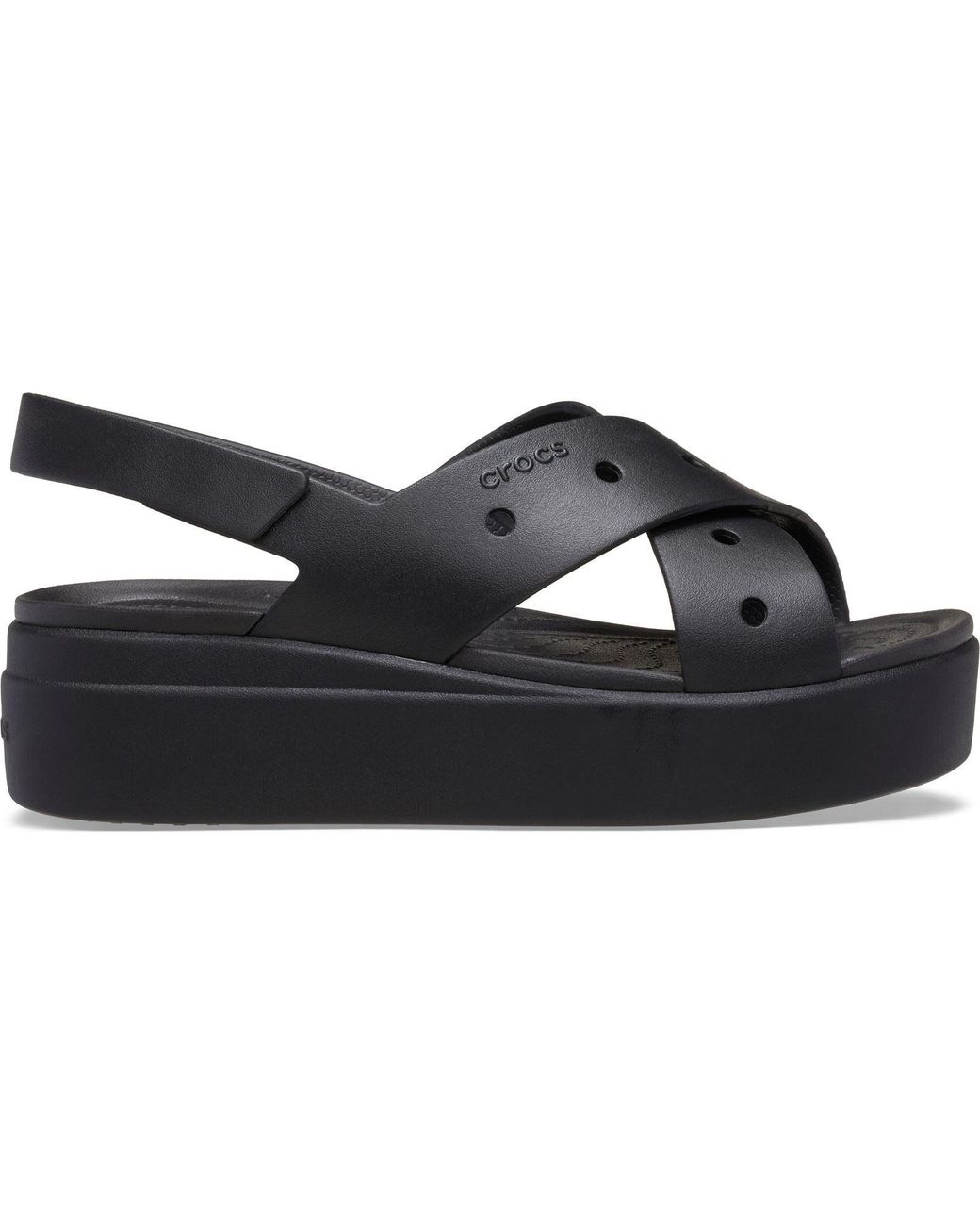 CROCSTM Black Brooklyn 4U Cross Strap Clogs