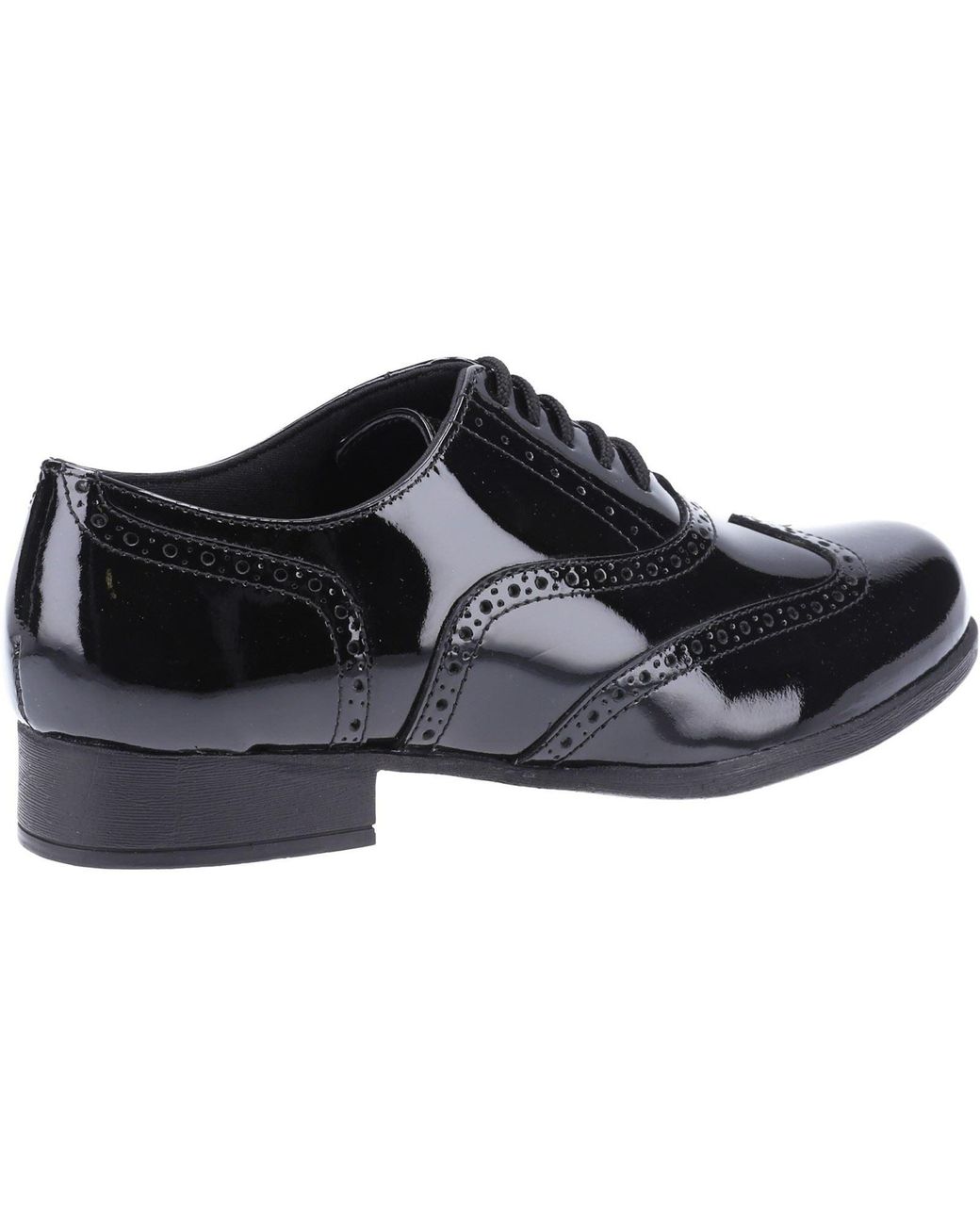 Hush Puppies Black Kada Senior Patent Leather Girls's Patent Brogues