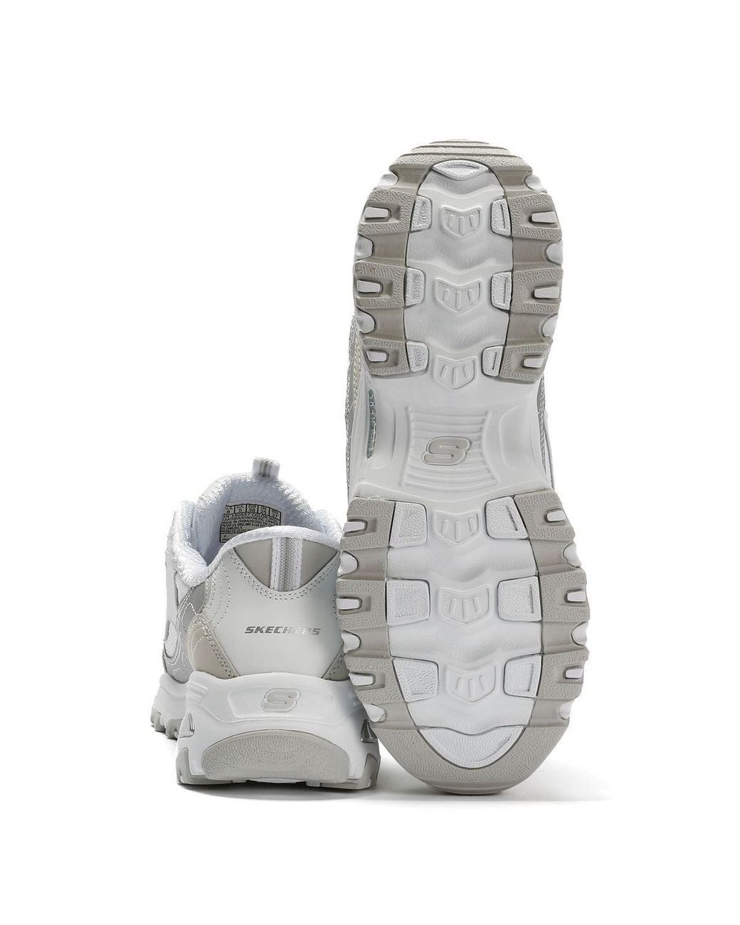 Skechers White Slip-Ins D'Lites Smooth Trainers