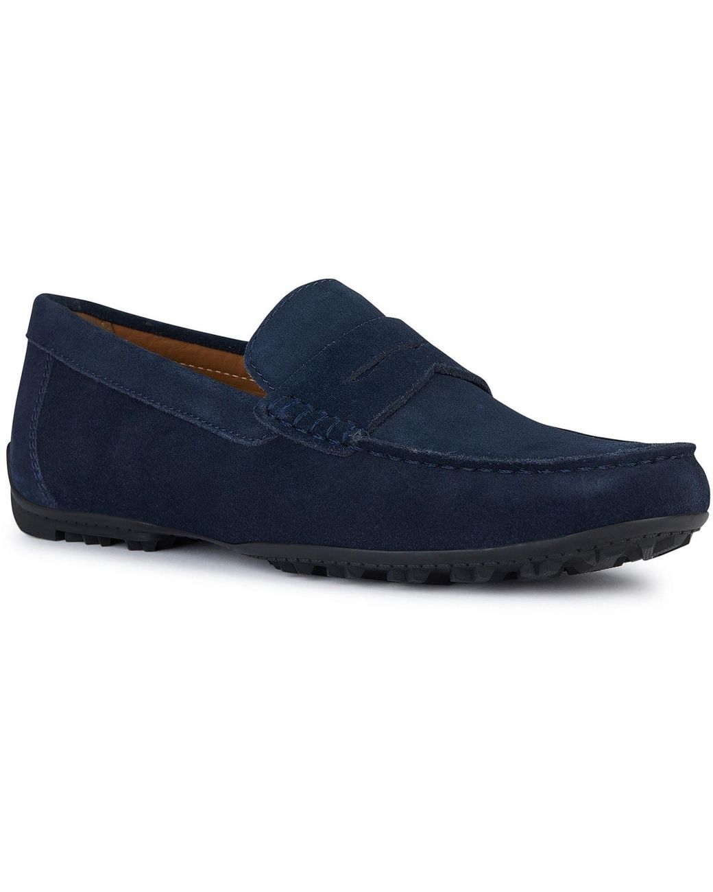 Geox Blue U Kosmopolis + Grip Leather Loafers for men