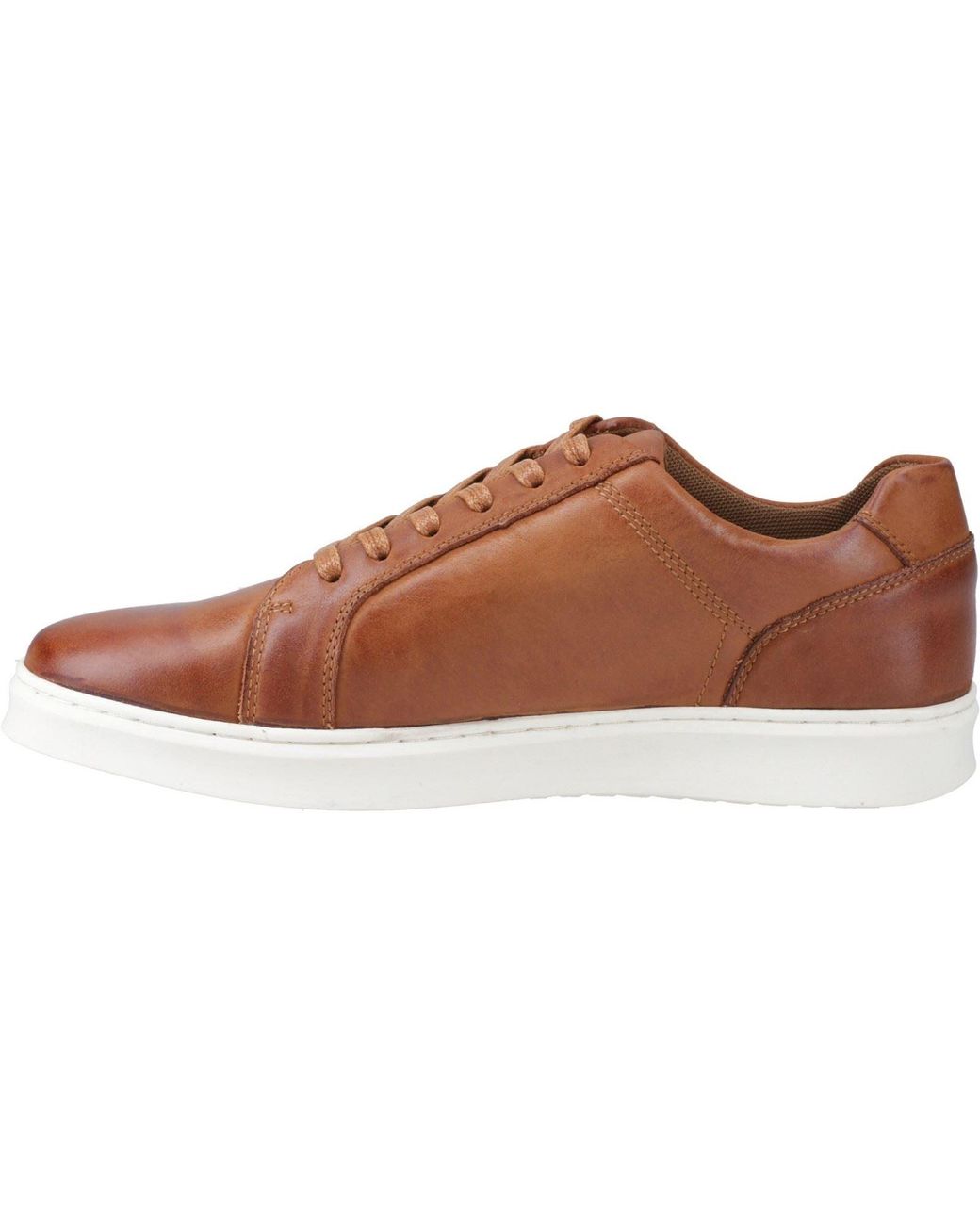 Hush Puppies Brown Madden Leather Trainers for men