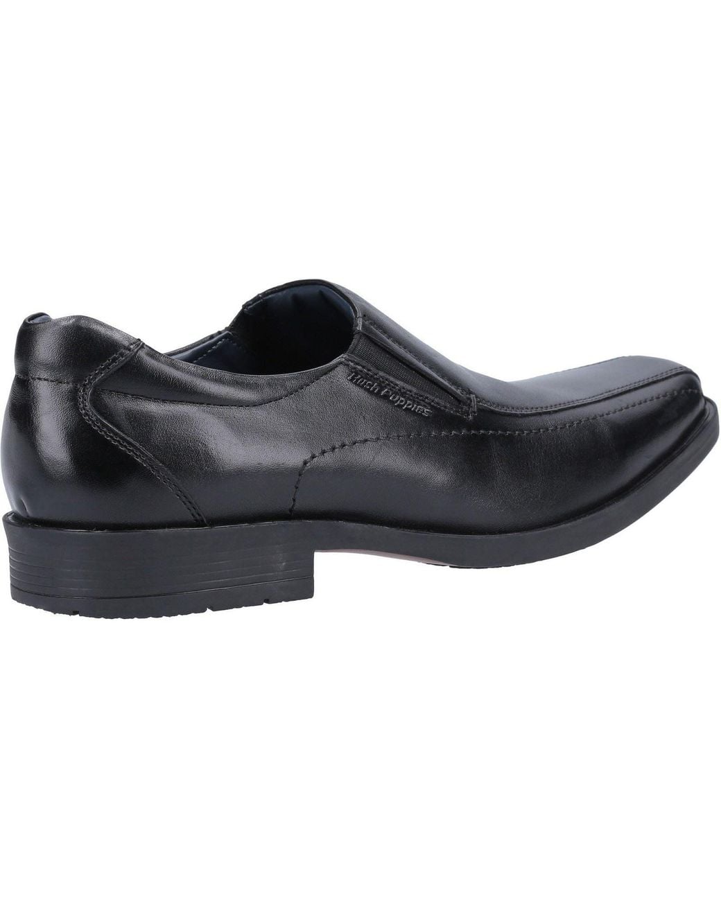 Hush Puppies Black Brody Leather Slip-On Shoes for men