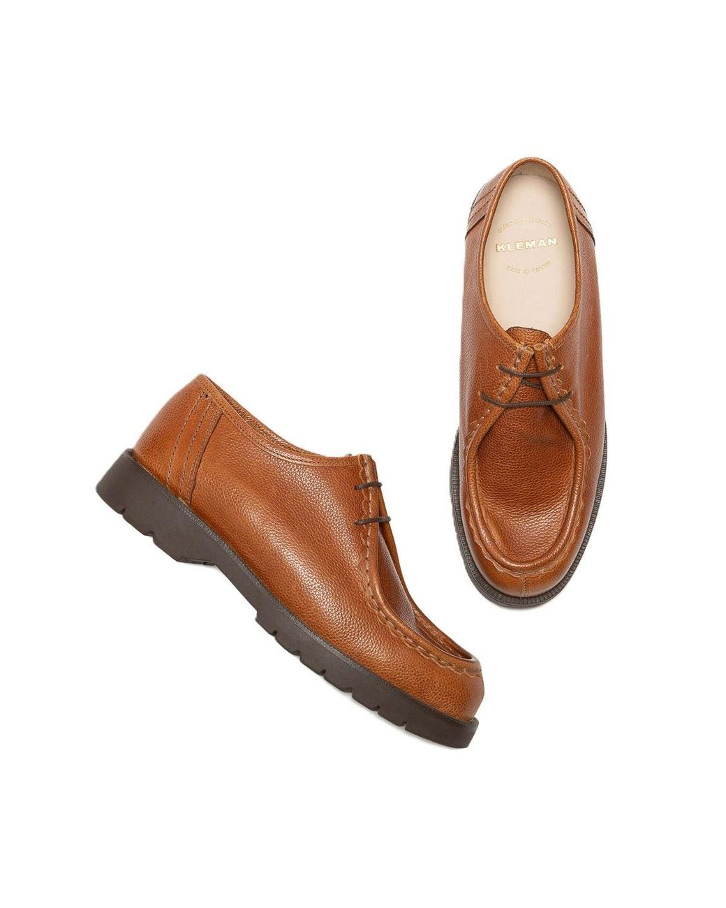Kleman Brown Padror G Vgt Leather Cognac Lace-Up Shoes for men