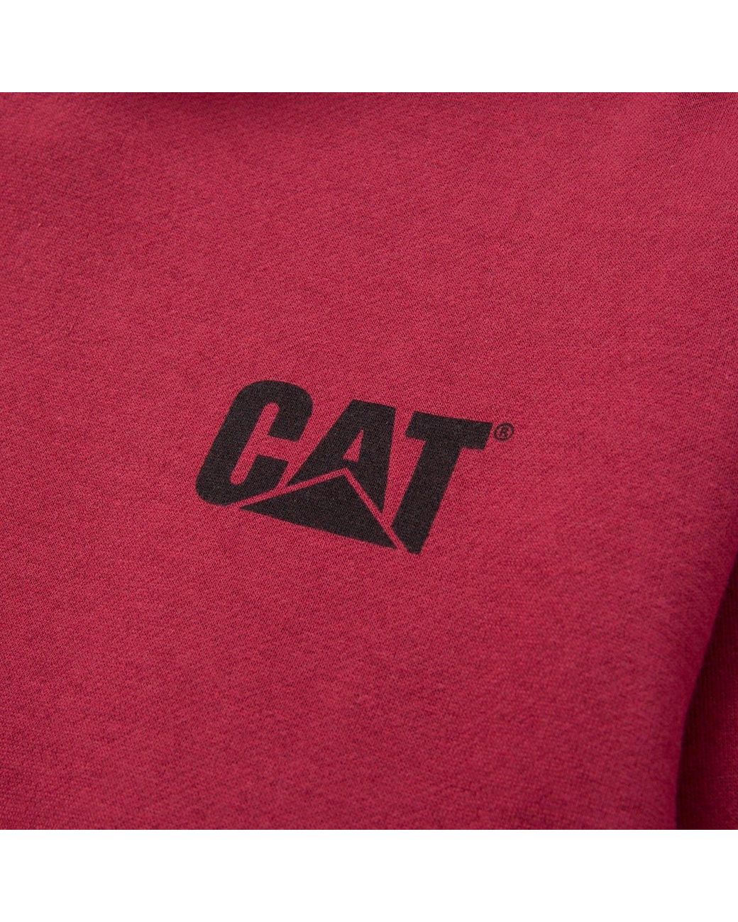 Caterpillar Red Trademark Banner Cotton Hoodie for men