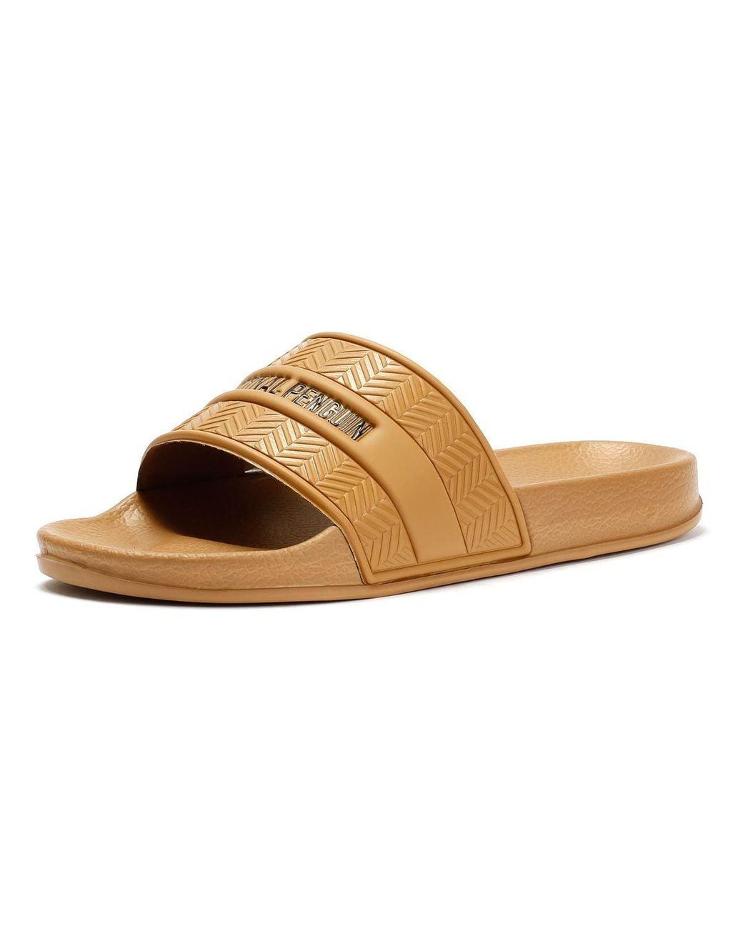 Original Penguin Brown Paradise Sand Slides for men