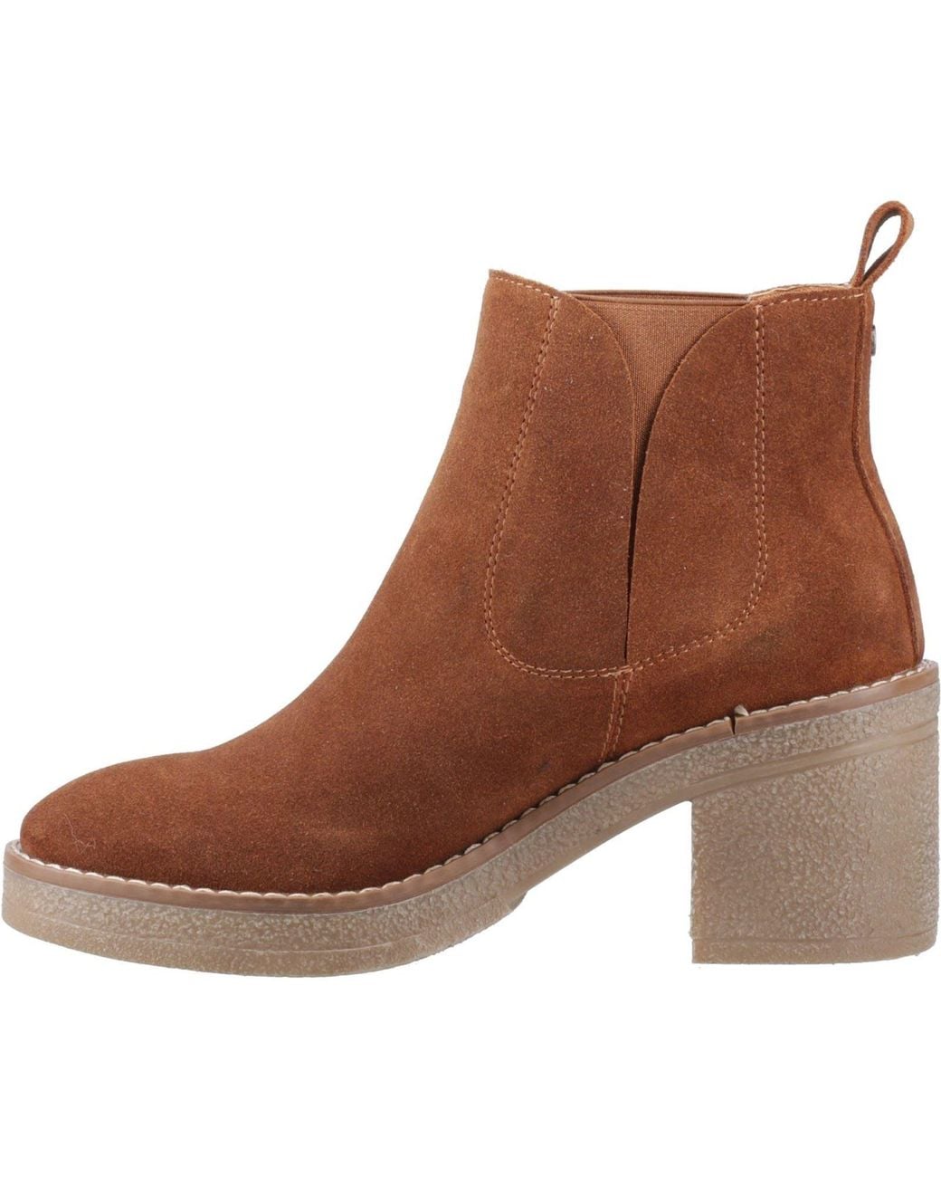 Hush Puppies Brown Felicia Suede Heeled Chelsea Boots