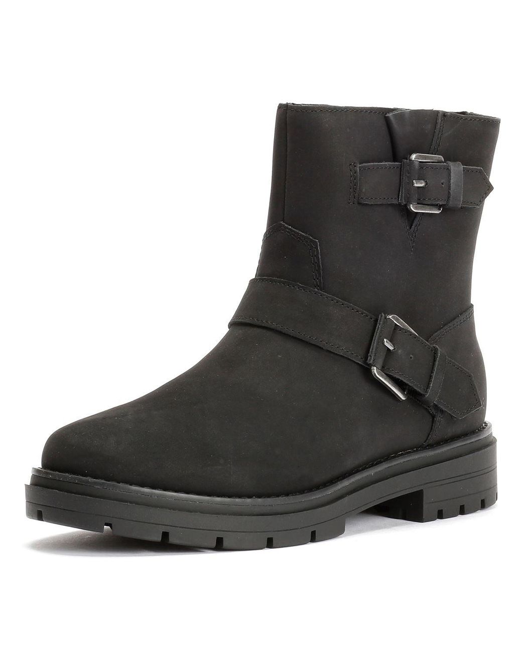 TOMS Black Ionie Moto Nubuck Leather Boots