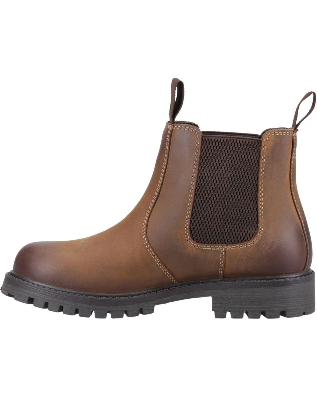 Cotswold Brown Aston Leather Boy's Flat Chelsea Boots for men