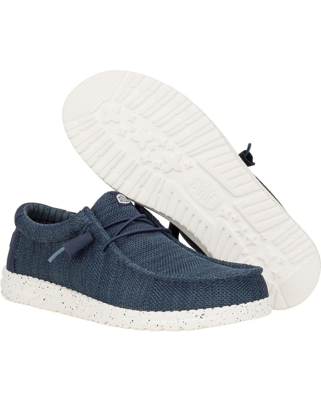 HeyDude Blue Wally Stretch Mesh Synthetic Shoes for men