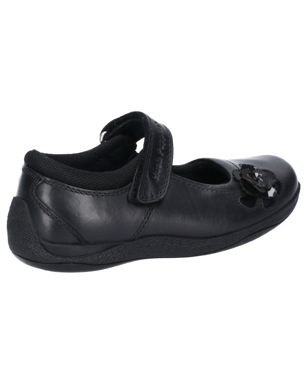 Hush Puppies Black Jessica Senior Leather Girls's Shoes