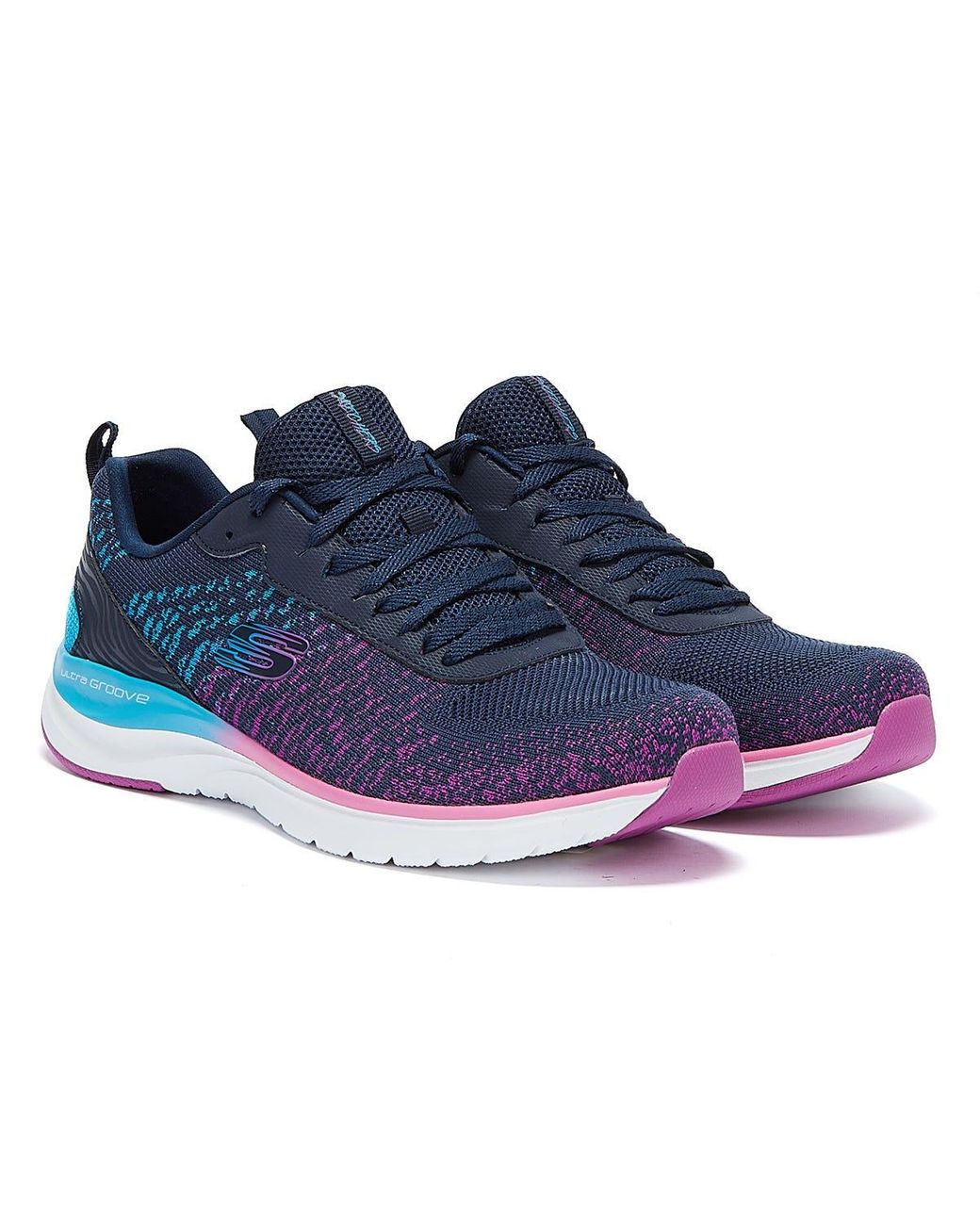 Skechers Ultra Groove Glamour Quest Womens Navy / Multi Trainers in ...