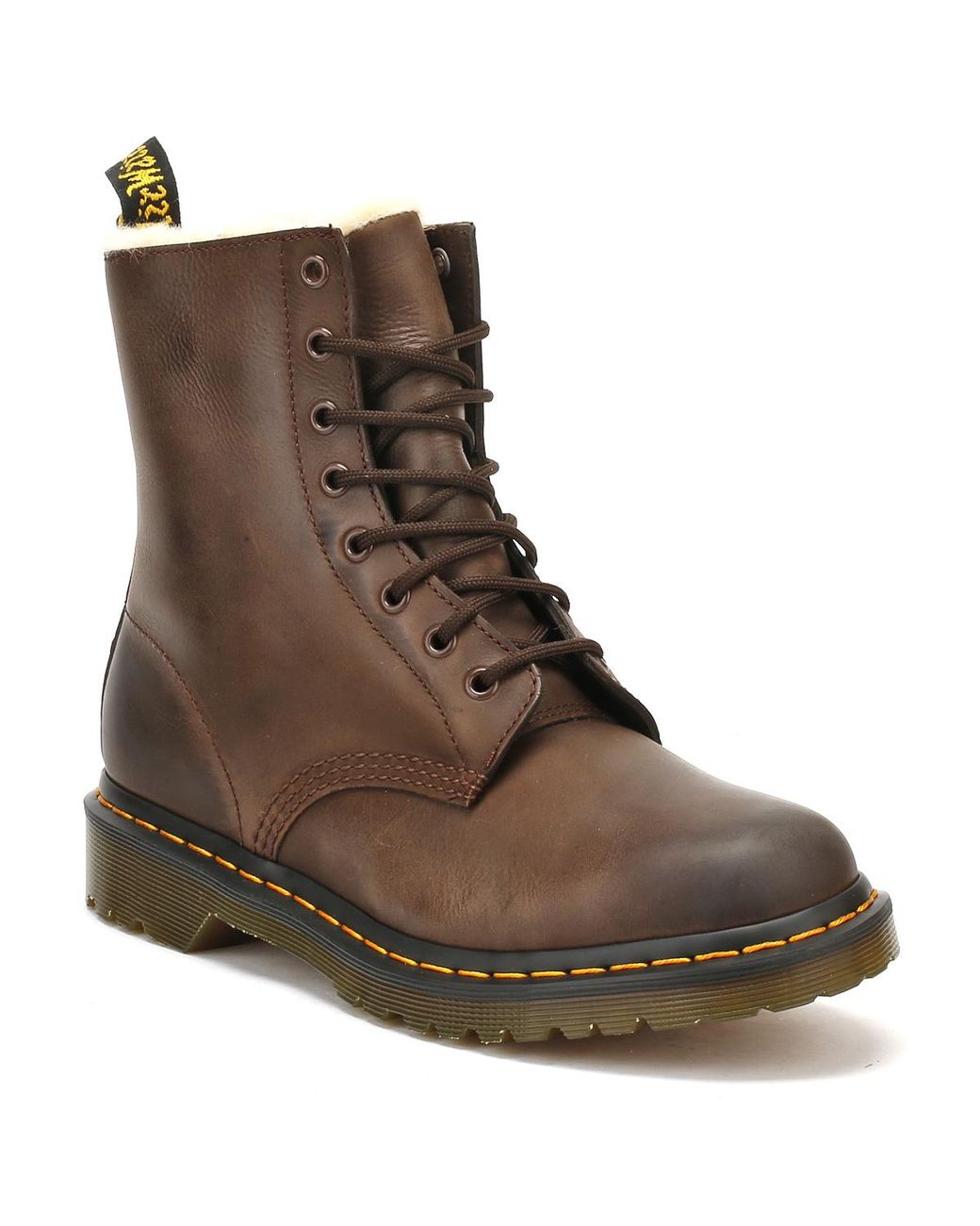 Dr. Martens Dr. Martens 1460 Serena Fur Lined Womens Dark Brown Boots |  Lyst UK