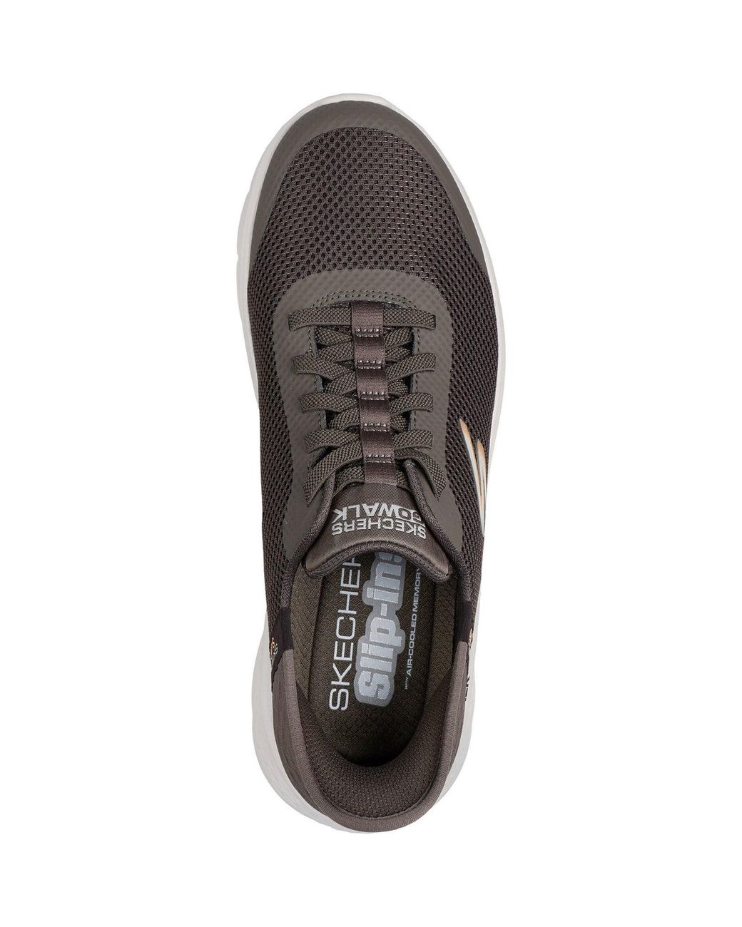Skechers Gray Go Walk Flex Hands Up 216324-Brn Lace Up Shoes for men