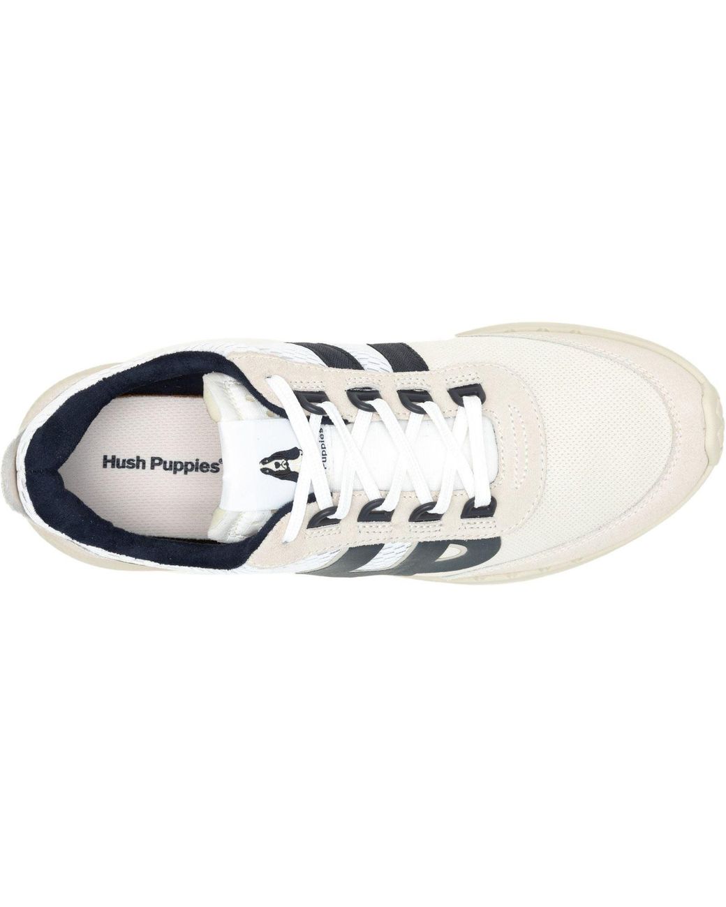 Hush Puppies White Seventy8 Retro Runner Suede Trainers for men