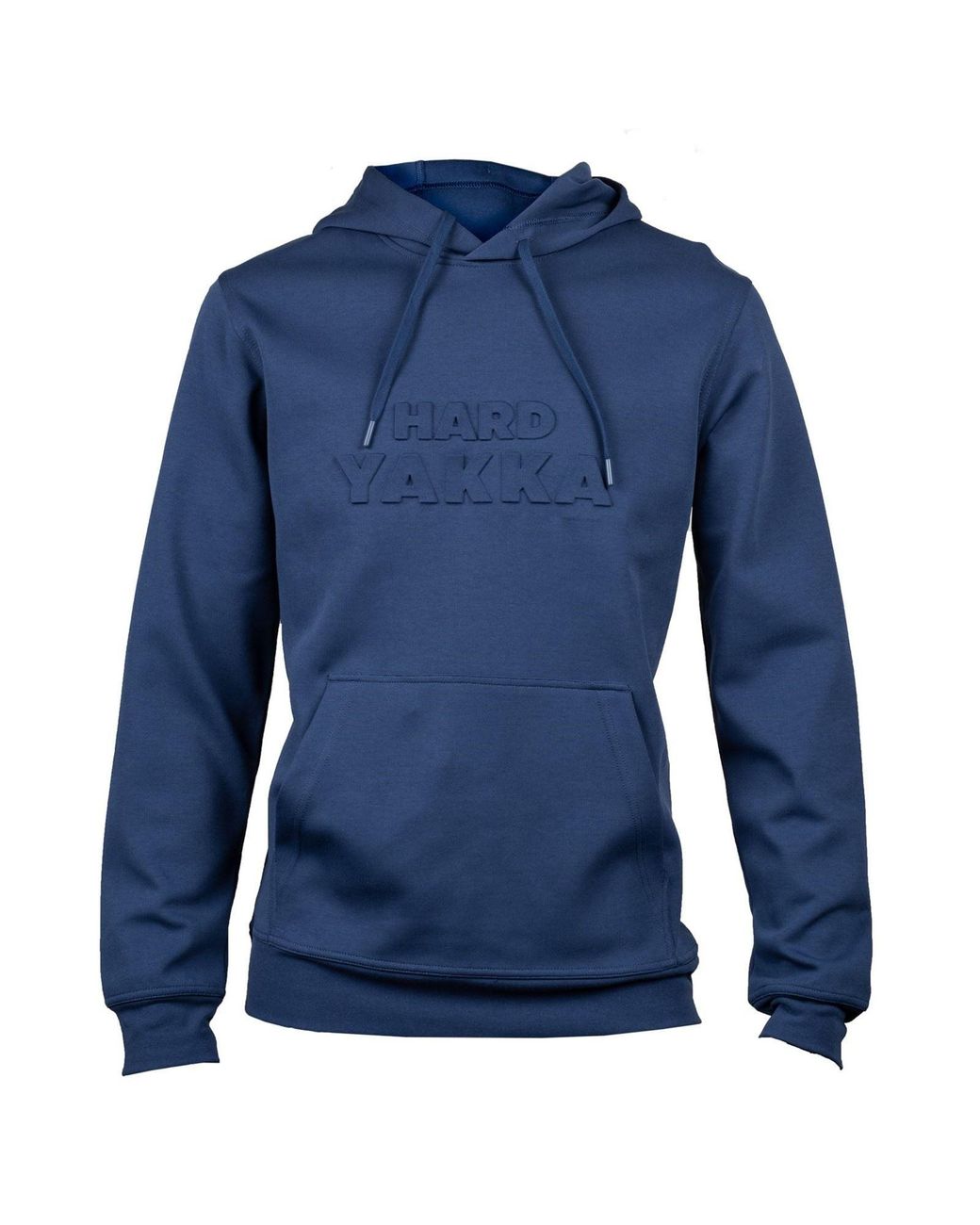Hard Yakka Blue Embossed Pullover Cotton Hooded Sweatshirt for men