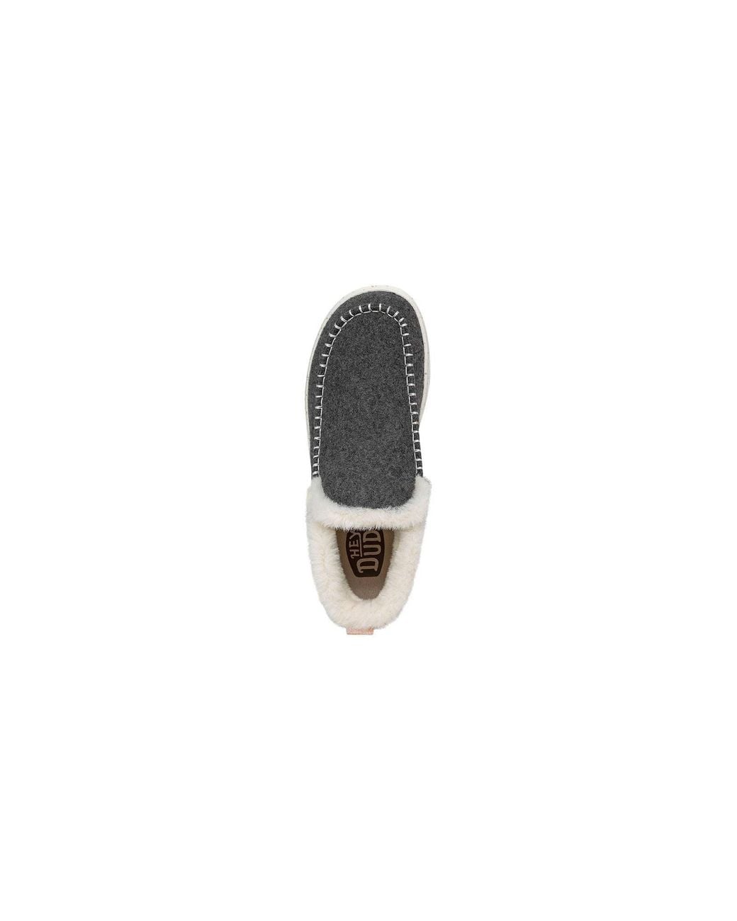 HeyDude Gray Denny Wool Faux Shearling Synthetic Boots