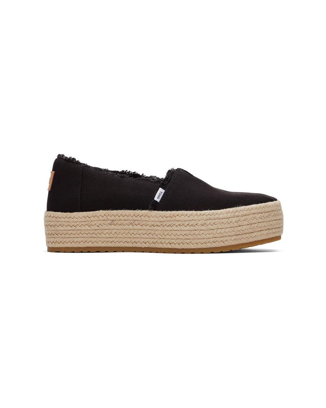 TOMS Black Valencia 100% Cotton Espadrilles