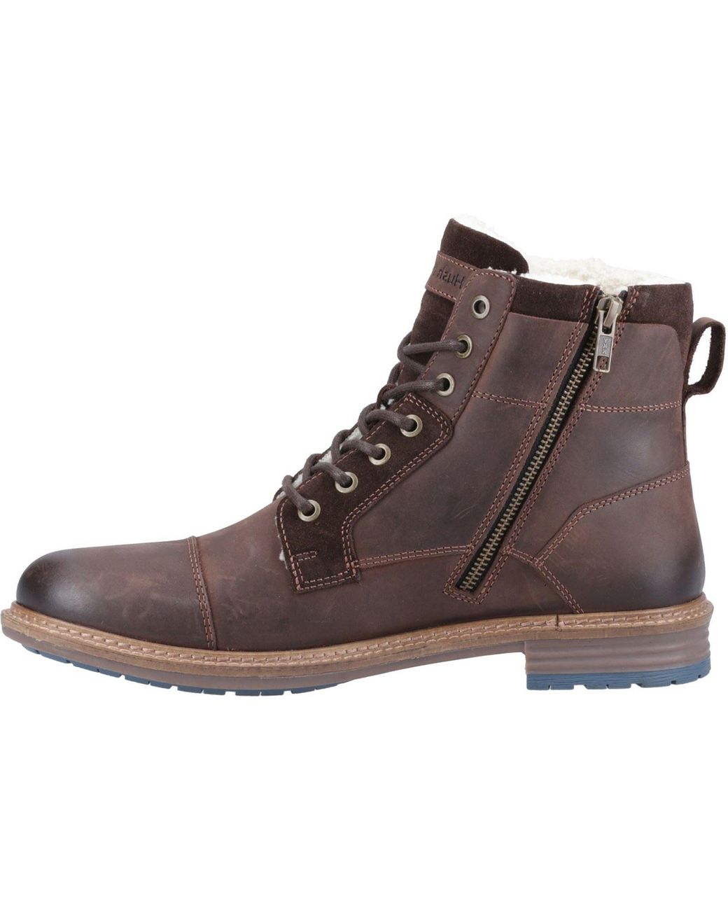 Hush Puppies Brown Jordan Leather Ankle Boots for men