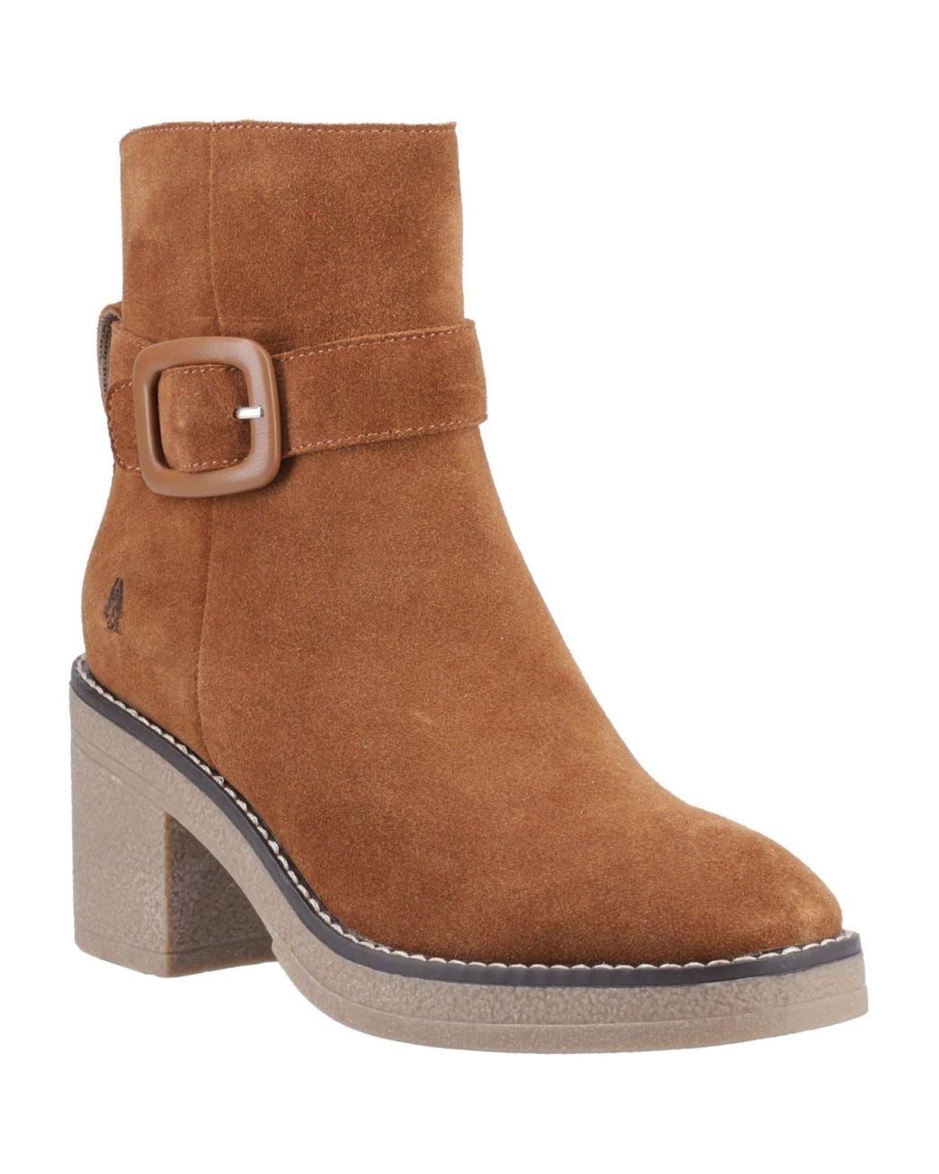 Hush Puppies Brown Fearne Suede Heeled Ankle Boots