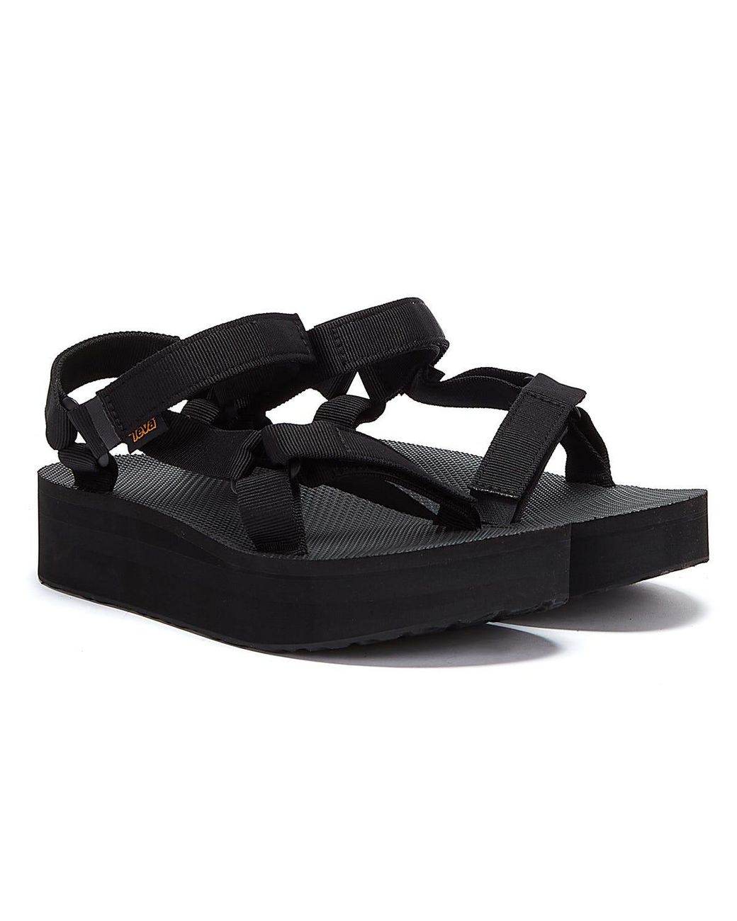 Teva Black Flatform Universal Sandals Textile