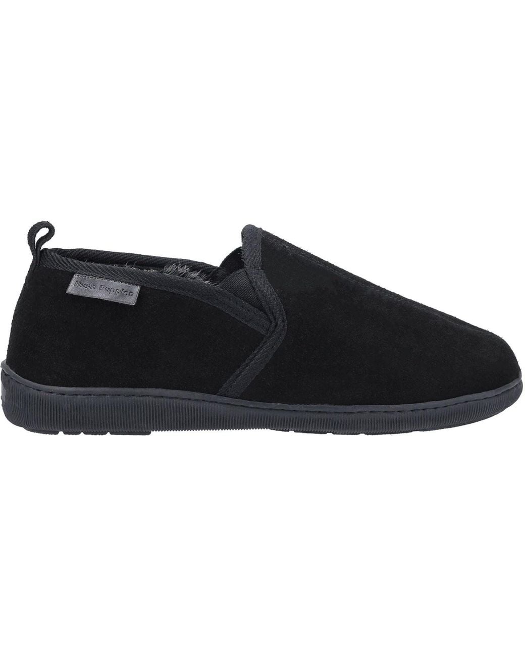 Hush Puppies Black Arnold Suede Slippers for men