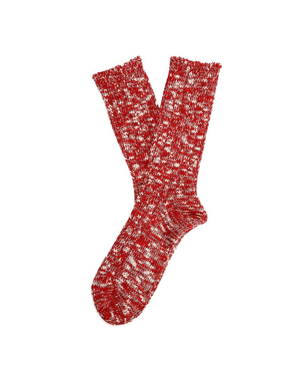 Anonymous Ism Red Classic Slub Crew Socks for men