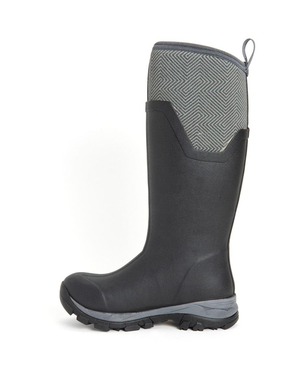 Muck Boot Gray Arctic Ice Tall Rubber Geometric Wellington Boots