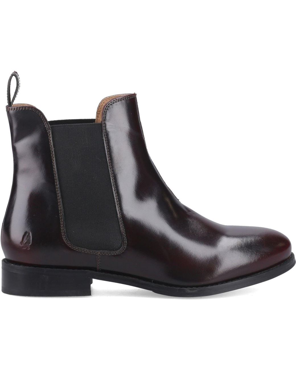 Hush Puppies Brown Colette Leather Bordeaux Wide Fit Flat Chelsea Boots