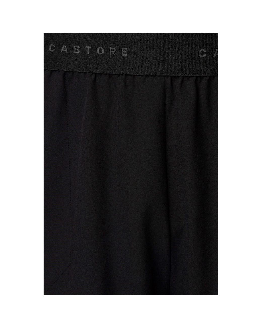 Castore Black Branded Elastic Shorts Polyester for men