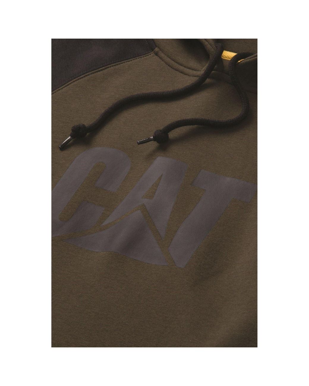 Caterpillar Green Raglan Cotton Moss Hoodie for men