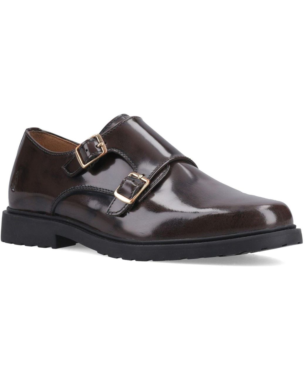 Hush Puppies Brown Verity Hi-Shine Leather Chocolate Shoes