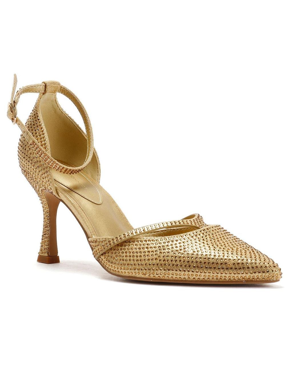 French Connection Metallic Nina Rhinstone Stilleto Heels