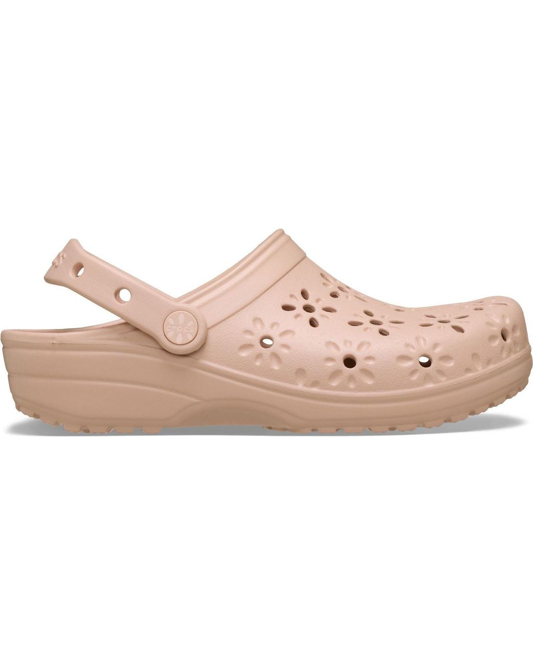 CROCSTM Classic Floral Cut-out Clog Pink Caramel Size 6 Uk / 7 Uk