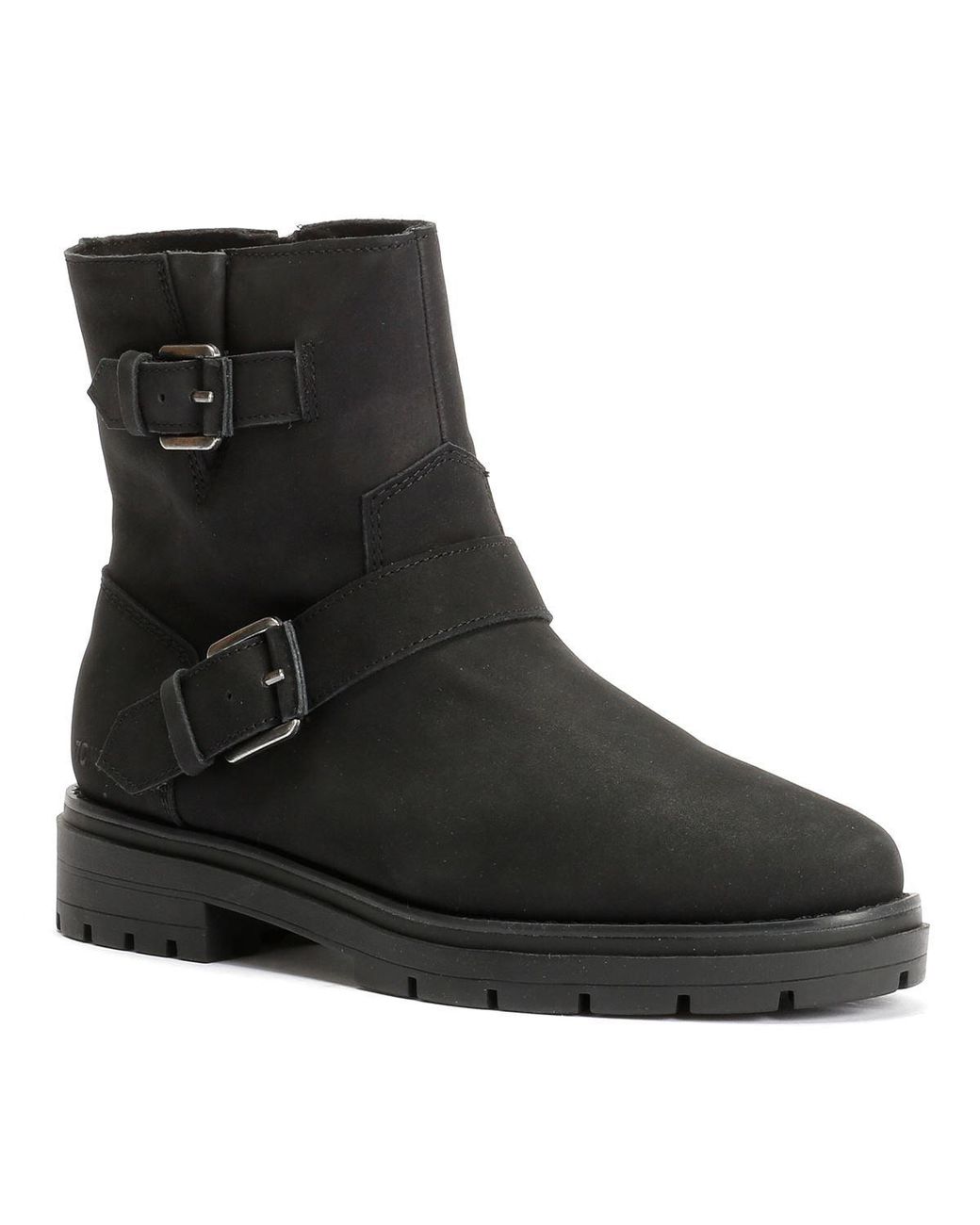 TOMS Black Ionie Moto Nubuck Leather Boots