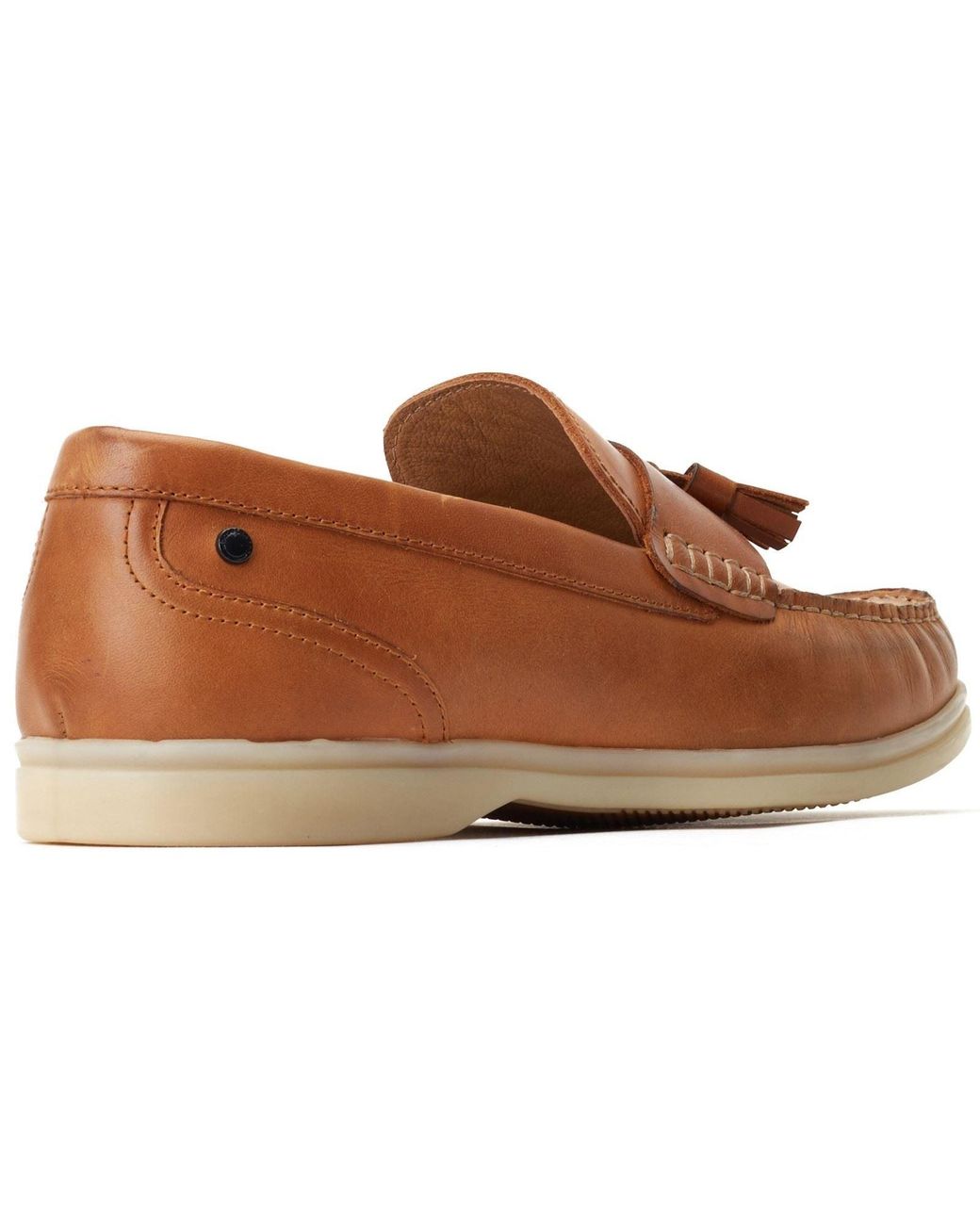 Base London Brown Bonito Leather Burnt Loafers for men